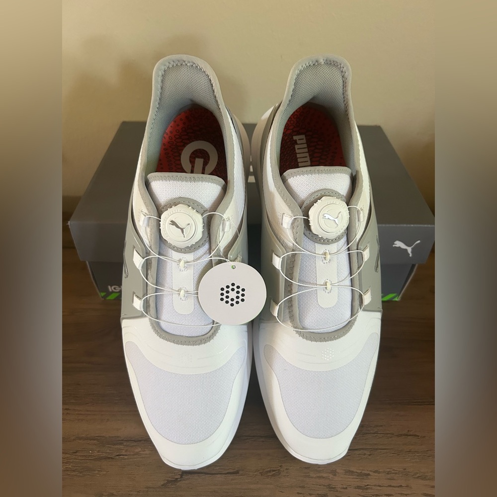 Puma Ignite Fasten 8 Disc Men’s Golf Shoes-White/Gray-Various Sizes NIB RP$150 - Picture 3 of 5